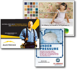 plumbing electrical subcontractors direct mail postcards