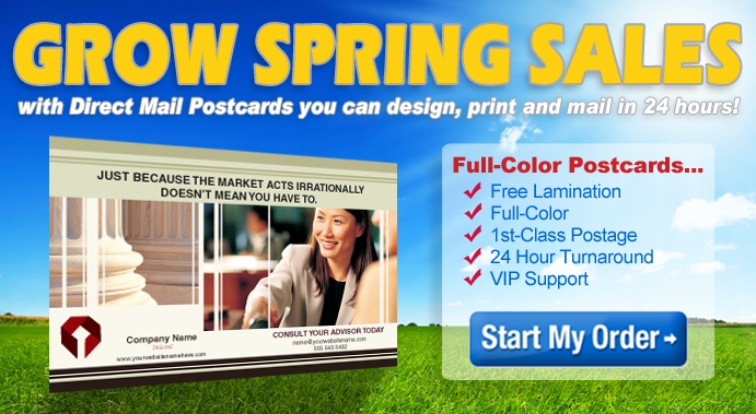 education postcard in a spring green field