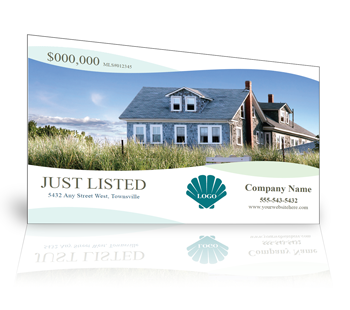 Direct Mail Postcards on Example Of A Real Estate Postcard Template Showing A Beach House Just